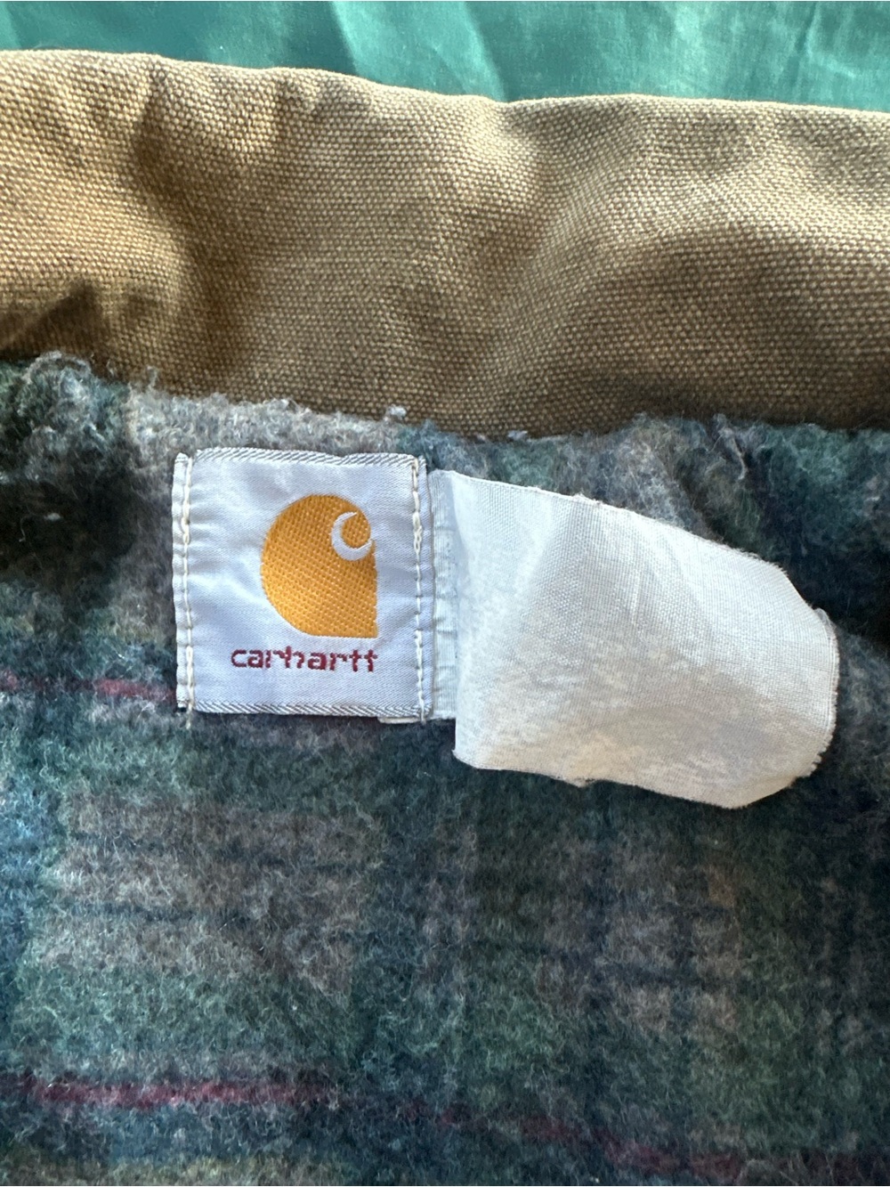 Carhartt Vintage 90s Chore Coat XL Forest Green Cotton Canvas Blanket-Lined - Picture 16 of 16